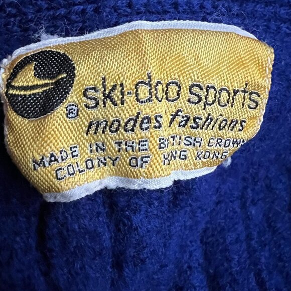 Vintage  1960s Ski-Doo Cardigan Sweater Dickie Thick Cable Knit Set Snowmobile … - Picture 11 of 12